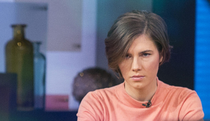 Amanda Knox being interviewed on the set of ABC's "Good Morning America"