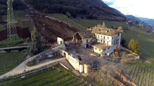 Ariel view of the destruction caused by the giant boulders. Ariel view of the destruction caused by the giant boulders.