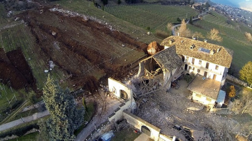 Geologists are surveying the site of the damage for any potential risks. Geologists are surveying the site of the damage for any potential risks.
