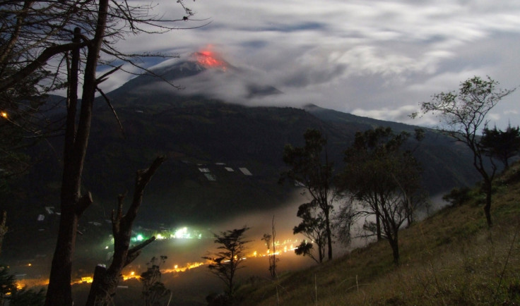 The Tungurahua volcano erupted in Banos, Ecuador on 1 February 2014