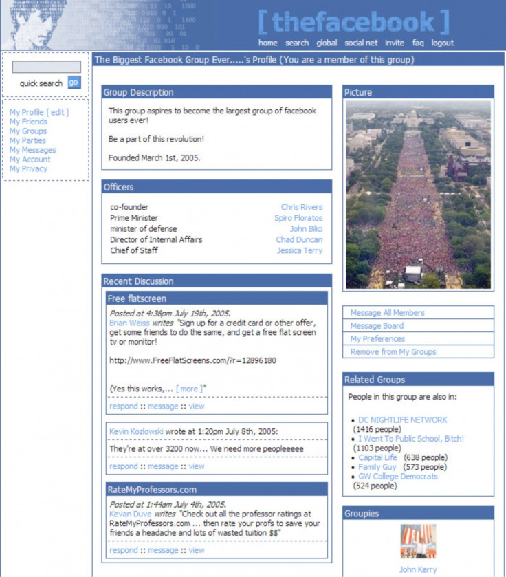 Facebook back in 2004, when it was known as "Thefacebook"