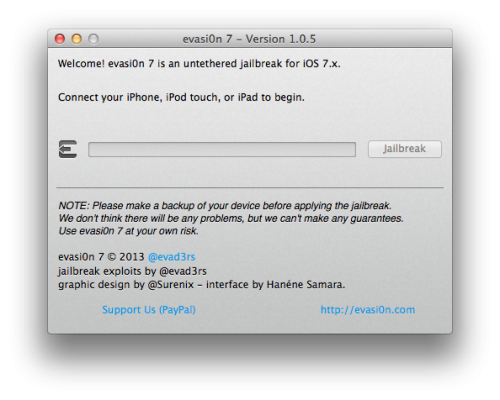 Evasi0n7 1.0.5 Released: How to Jailbreak iOS 7.0.5 Untethered on iPhone, iPad and iPod Touch Evasi0n7 1.0.5 Released: How to Jailbreak iOS 7.0.5 Untethered on iPhone, iPad and iPod Touch