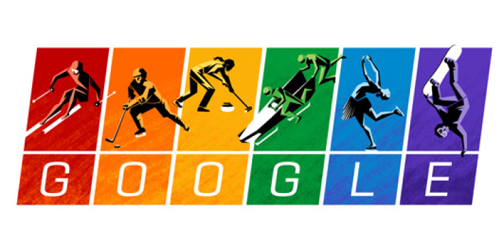 Google Doodle Gay Right Rainbow Flag Sochi 2014