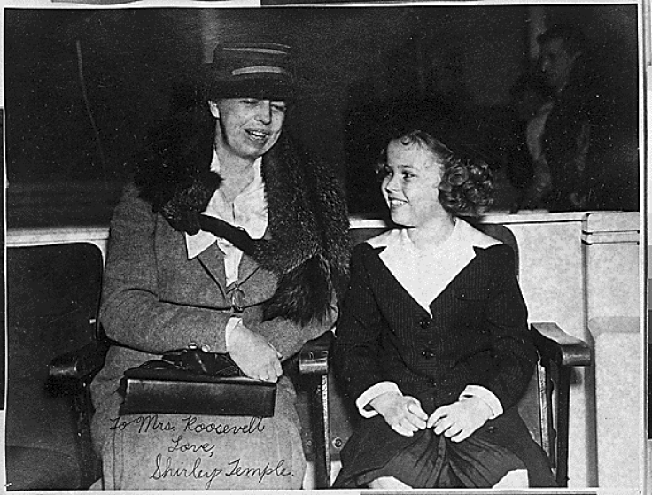 Shirley Temple with Lady Eleanor Roosevelt in 1938