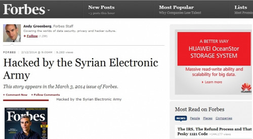 Syrian Electronic Army Hacks Forbes.com Syrian Electronic Army Hacks Forbes.com