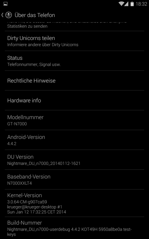 Update Galaxy Note N7000 to Android 4.4.2 KitKat via Dirty Unicorns ROM Update Galaxy Note N7000 to Android 4.4.2 KitKat via Dirty Unicorns ROM