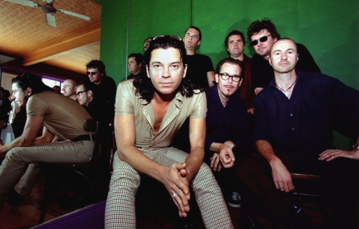 Australian band INXS, (L to R) lead singer Michael Hutchence, Jon Farriss, Kirk Pengilly, Andrew Farriss, Tim Farriss and Garry Beers