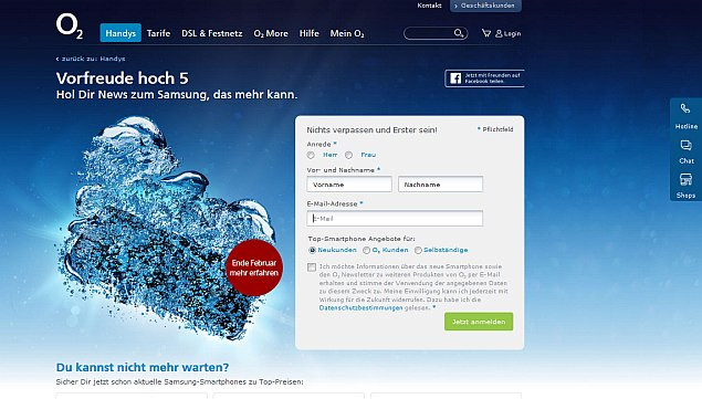 Galaxy S5 Teased on O2 Carrier Website, February-End Launch Expected