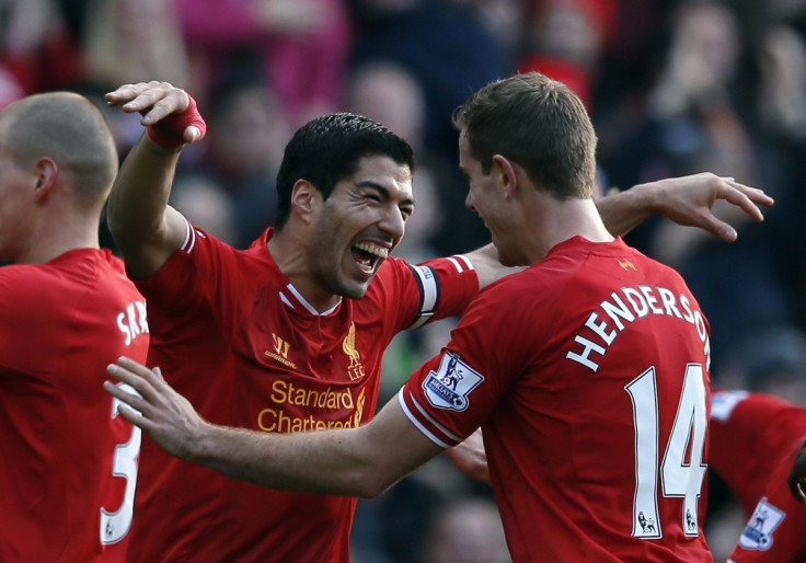 Luis Suarez and Jordan Henderson