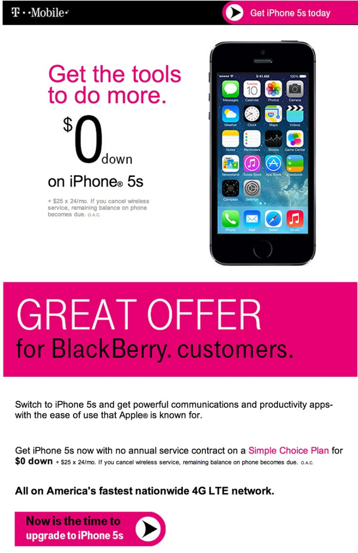 T-Mobile BlackBerry iPhone advert