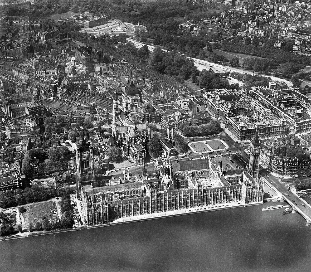 The Houses of Parliament and Westminster Abbey, Westminster, 1946
