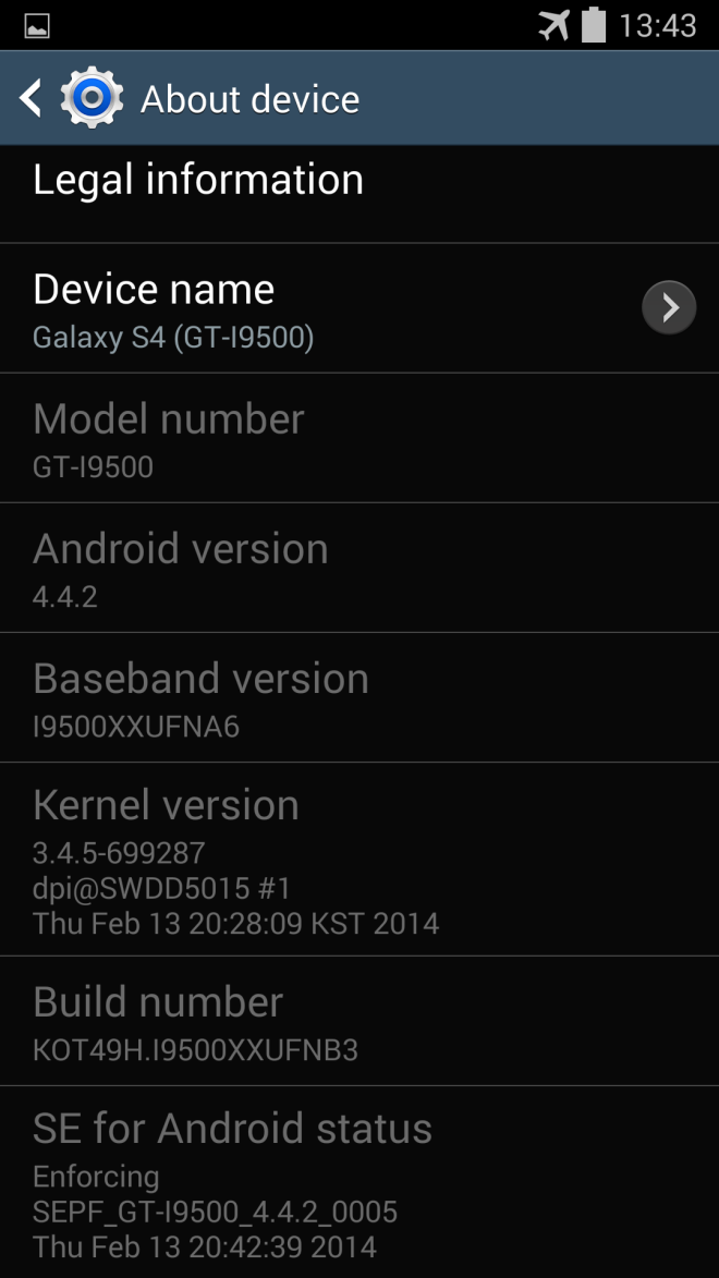 Samsung Rolls Out Android 4.4.2 I9500XXUFNB3 KitKat Update for Galaxy S4 Samsung Rolls Out Android 4.4.2 I9500XXUFNB3 KitKat Update for Galaxy S4