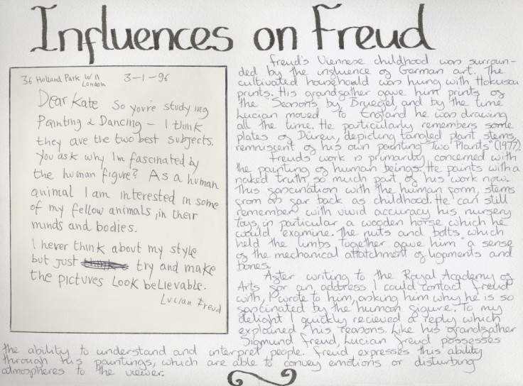 Lucian Freud letter