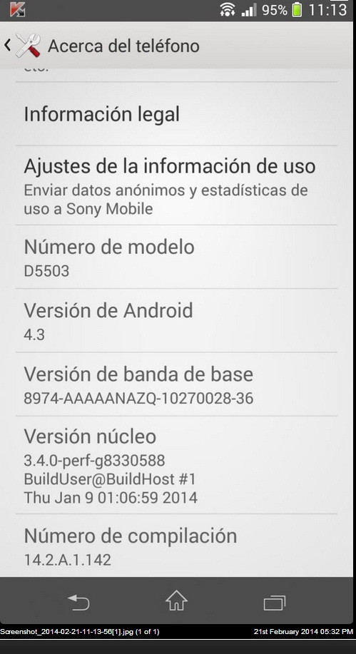 Android 4.3 14.2.A.1.142 Jelly Bean Android 4.3 14.2.A.1.142 Jelly Bean