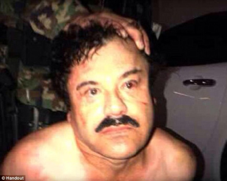 Mexican authorities yesterday released this picture of Guzman immediately after his arrest. 'Big Strike' tweeted Mexican president Felipe Calderon.