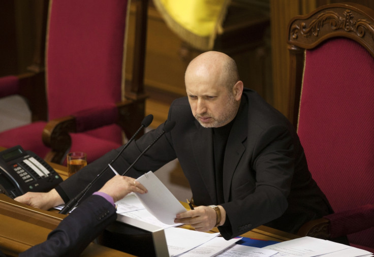 The newly elected speaker of parliament Oleksander Turchinov has been named interim president of the Ukraine