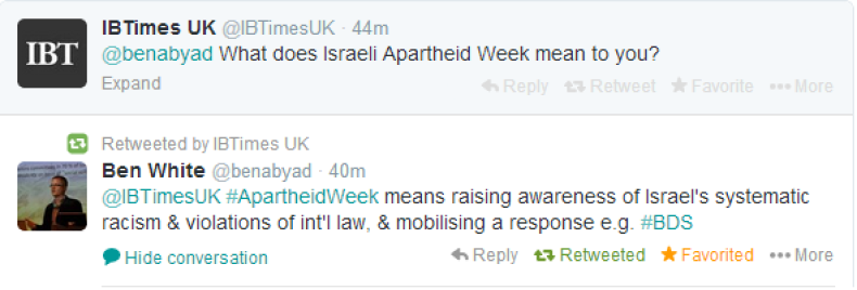 Ben White Israeli Apartheid Week