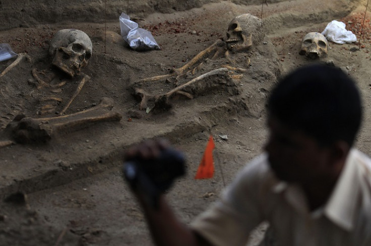 A mass grave site in the former war zone of Mannar, about 203 miles from Sri Lanka's capital Colombo.