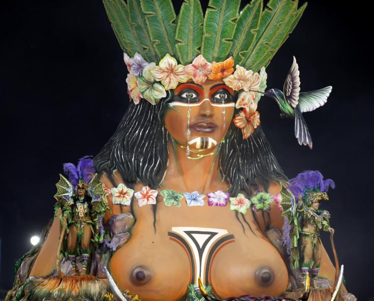 Revellers from the Aguia de Ouro samba school take part in the second night of the Special Group category of the annual Carnival parade in Sao Paulo's Sambadrome March 2, 2014.