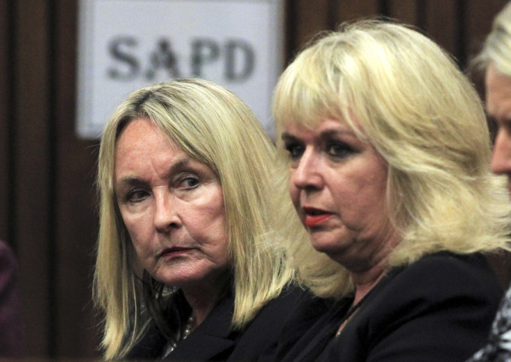 June Steenkamp arrives at court for the first day of the murder trial of Oscar Pistorius, who killed her daughter Reeva Steenkamp