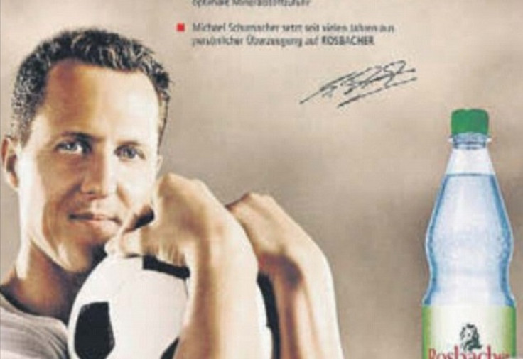 Image of Michael Schumacher on German bottled water firm's website despite pledge to cull picture