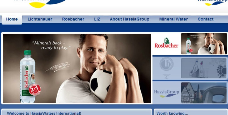 Hassia website clearly displays Michael Schumacher despite pledge to remove the image from promotional activity