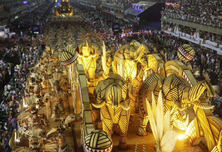 Revellers of the Salgueiro samba school participate in the annual Carnival parade in Rio de Janeiro's Sambadrome, March 3, 2014.