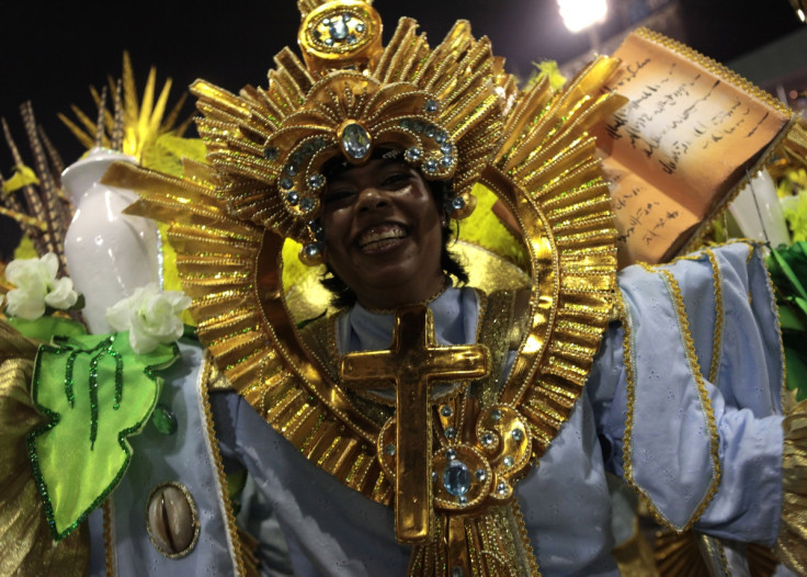 Revellers of the Sao Clemente samba school participate in the annual Carnival parade in Rio de Janeiro's Sambadrome, March 3, 2014.