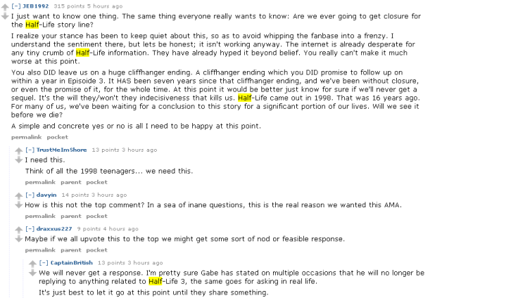 Half LIfe 3 Gabe NEwell Reddit Ama