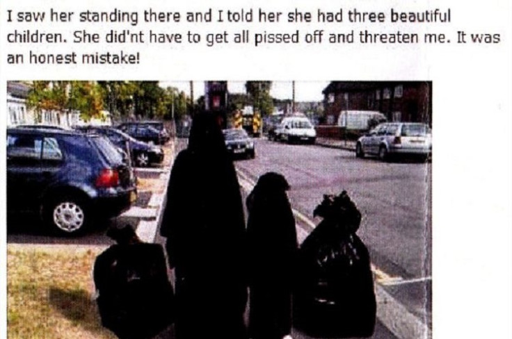 Controversial image of a woman and child dressed in Burkas resembling bin bags