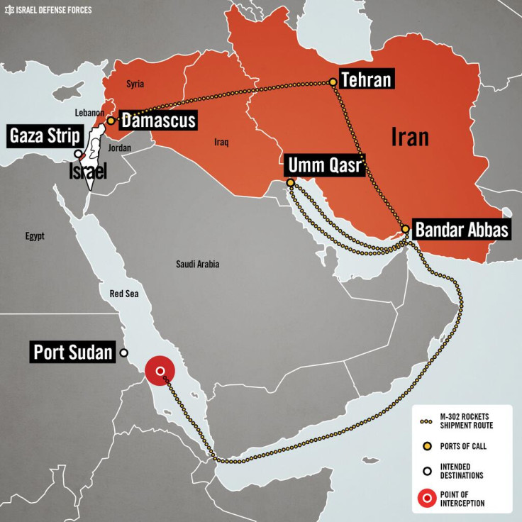 Israel Palestine Iran Syria Map Raid Red Sea