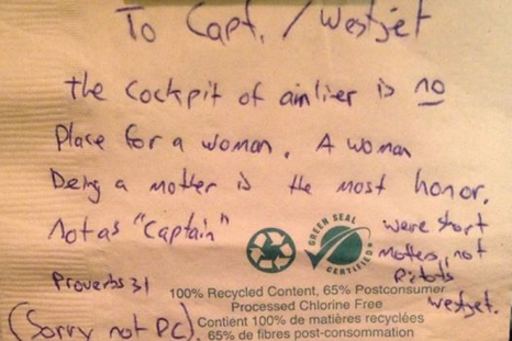 Carey Smith Steacy sexist note pilot