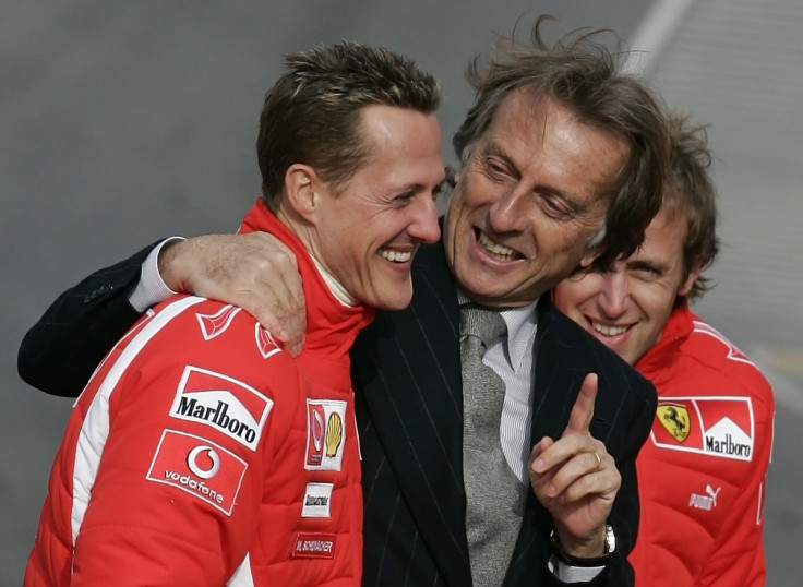 Ferrari President Luca Cordeo di Montezemolo (l) with Michael Schumacher in 2006. Montezemolo has spoken of his shock at the German's injuries