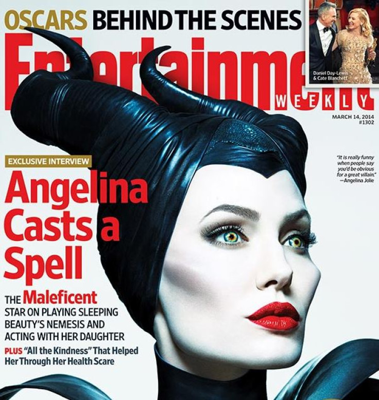 Angelina Jolie posed as character Maleficent on the cover of Entertainment Weekly's latest issue.