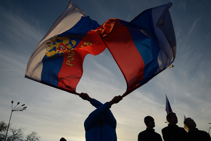 russian flags