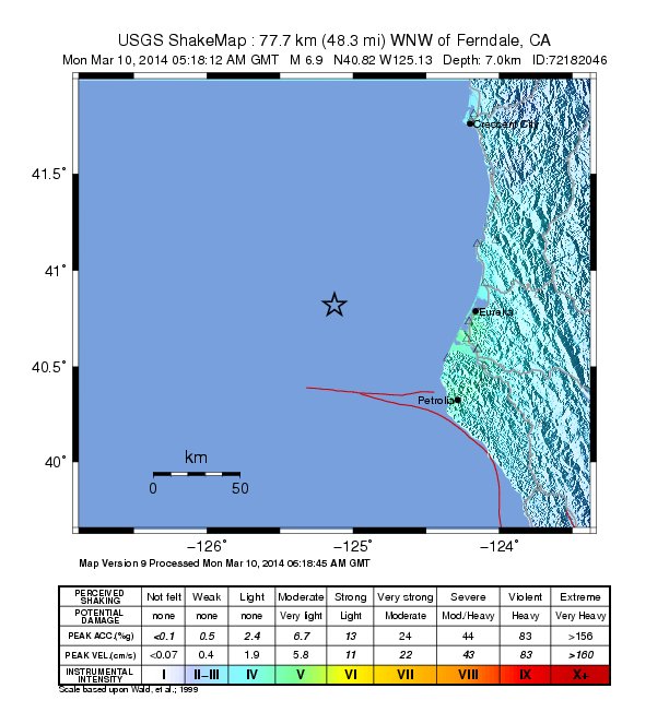 California Earthquake 2014: Magnitude 6.9 Tremor Hits 64km off North ...