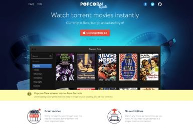 Popcorn Time - a free movie streaming app powered by illegal movie BitTorrents