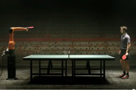 Robot Faces Timo Boll Table Tennis Champion