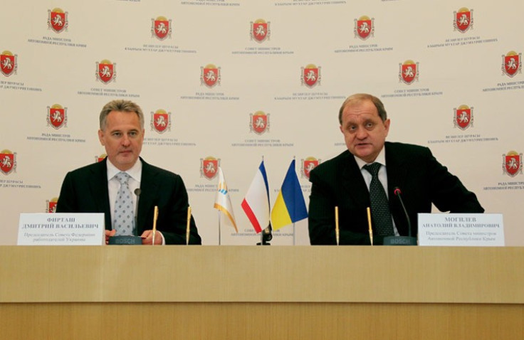 President of the Federation of Employers of Ukraine Dmitry Firtash (L) and Prime-Minister of the Autonomous Republic of Crimea Mr. Anatoliy Moguilev