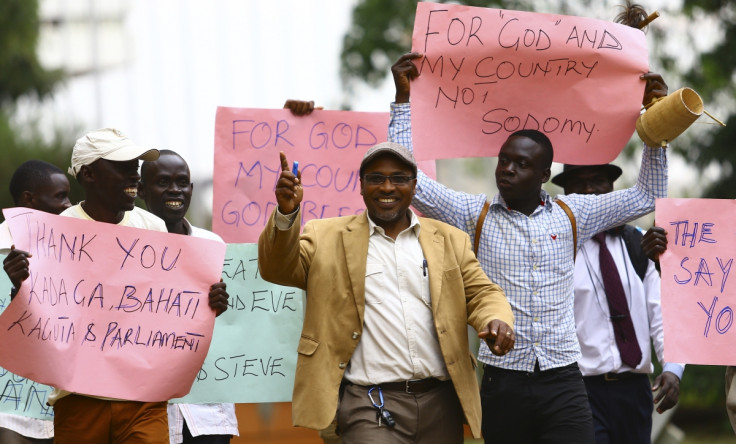 Rally held to celebrate new anti-gay legislation being passed in Kumpala, Uganda.