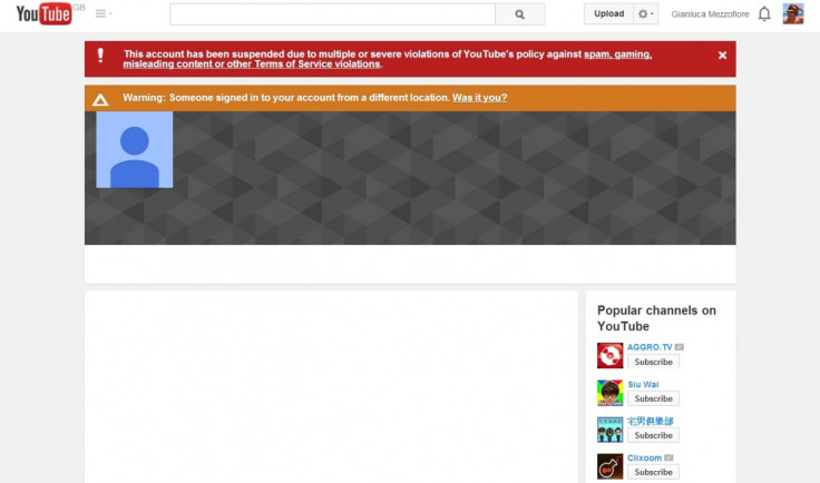 Russia Today YouTube account blocked