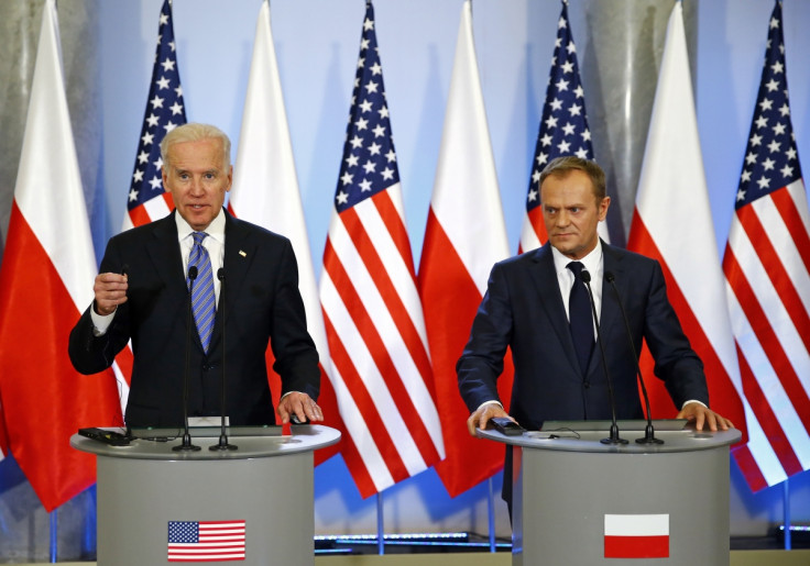 US Vice President Joe Biden Polish PM Donald Tusk Warsaw