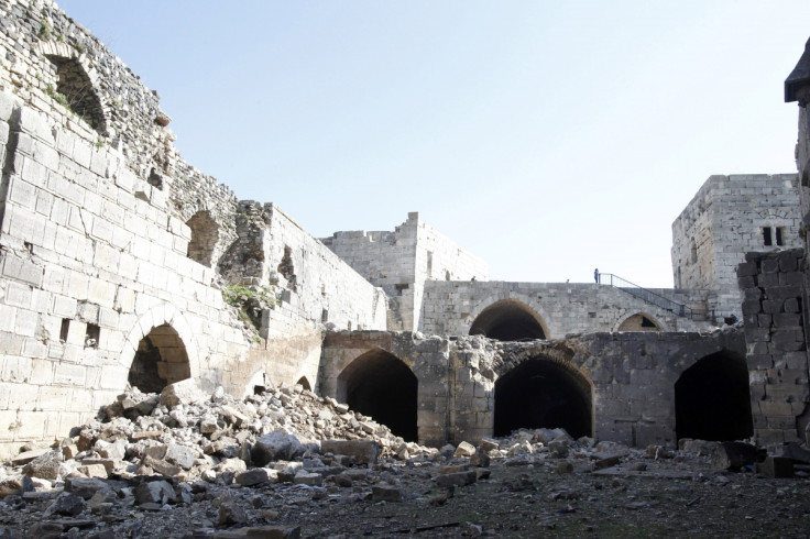 Picture showing damage to the interior of the fortress.