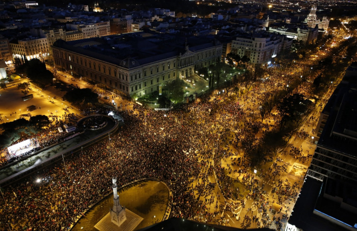 Tens of thousands of Spaniards descended on Madrid for the so-called 'Dignity Marches'