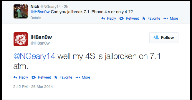 Evasi0n7 Untethered Jailbreak: iH8sn0w Confirms Jailbreaking iPhone 4s on iOS 7.1 Evasi0n7 Untethered Jailbreak: iH8sn0w Confirms Jailbreaking iPhone 4s on iOS 7.1