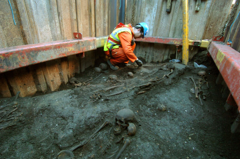 3,000 skeletons found at the Bedlam burial ground at the Liverpool Street construction site
