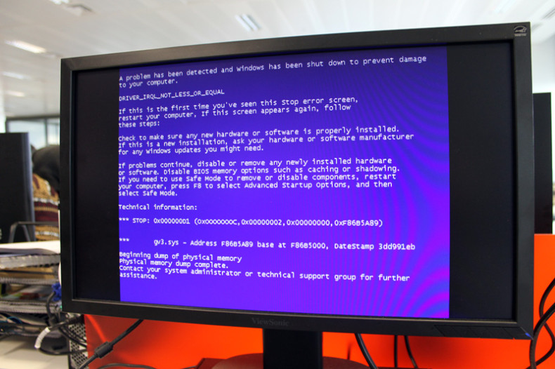 Fake a blue screen of death on your victim's PC