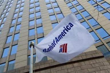 A Bank of America flag is pictured outside the corporate center in Charlotte