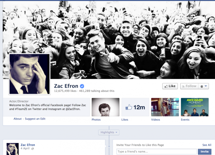 Zac Efron Facebook Page