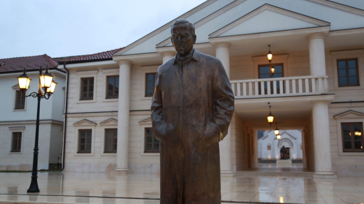 Statue of Nobel prize winner Ivo Andrić dominates Andricgrad main square